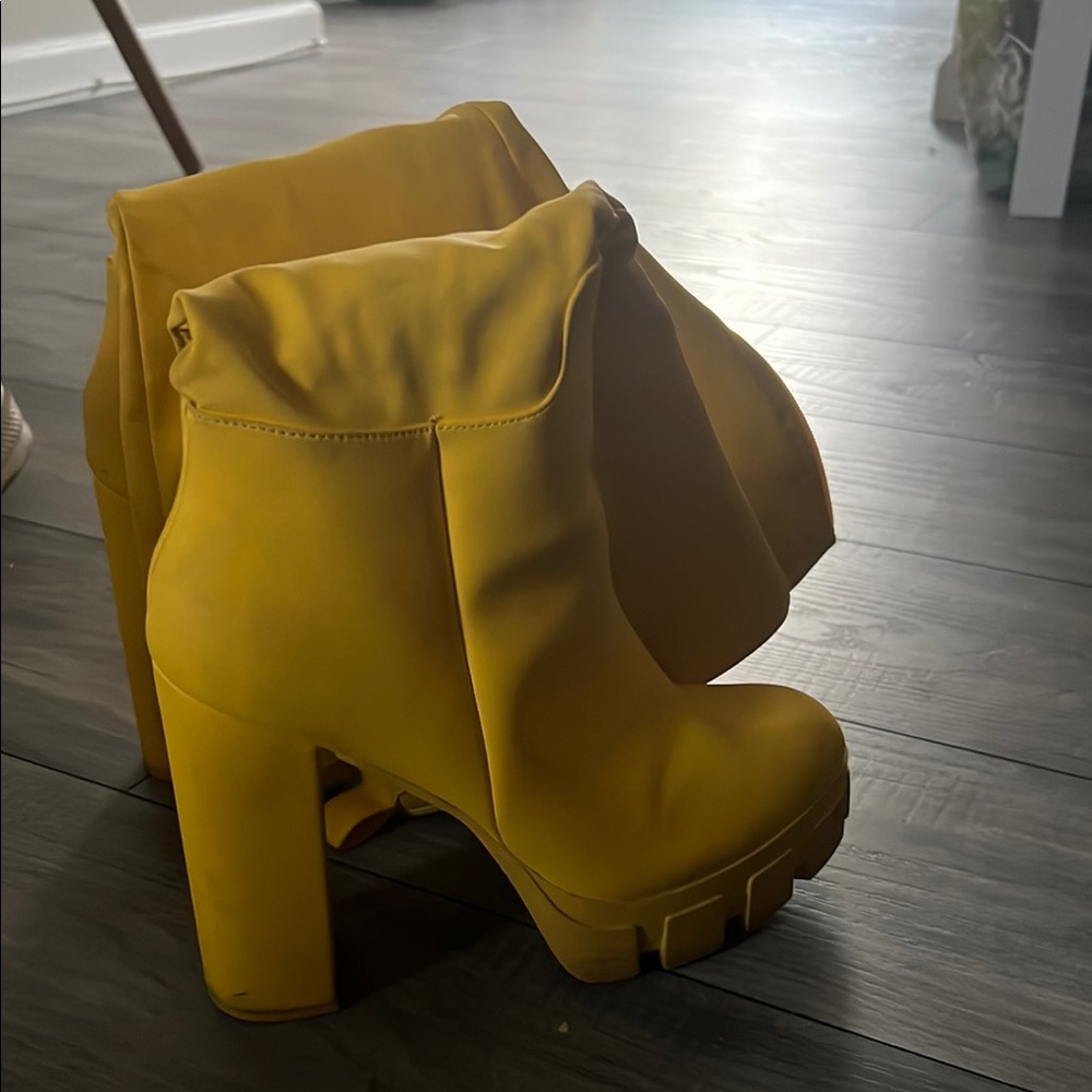 Yellow Platform Ankle Boots